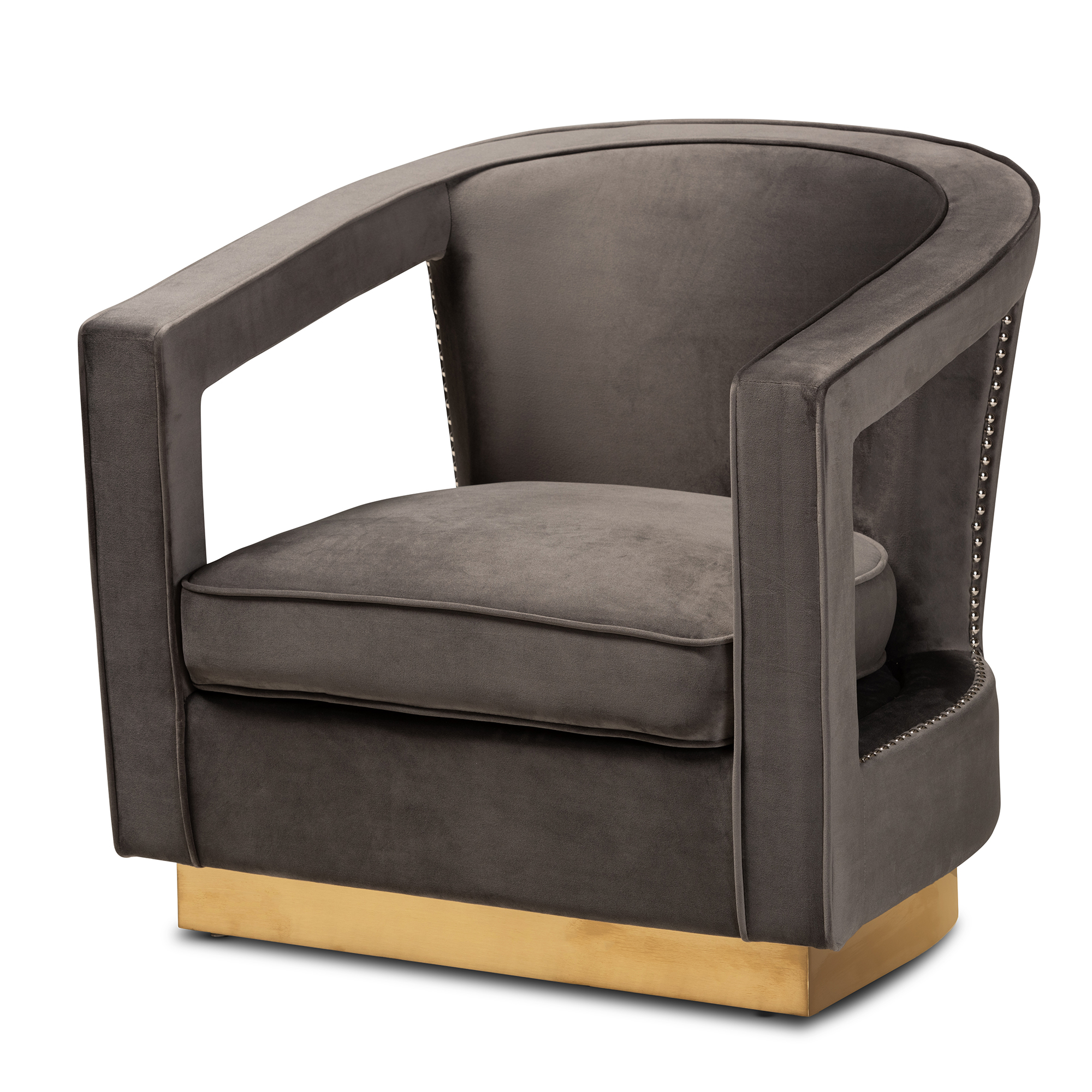 Grey and gold online armchair